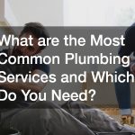 What are the Most Common Plumbing Services and Which Do You Need?